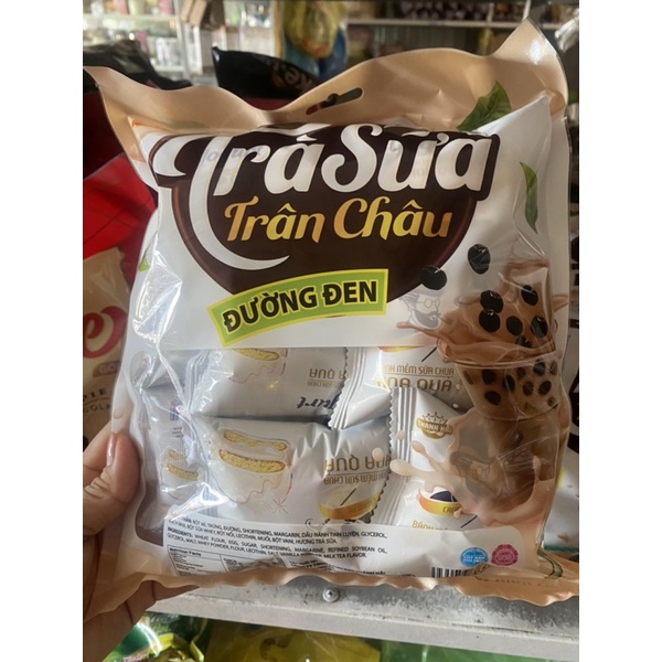 bánh trà sữa trân châu đường đen túi 155 g(10 gói nhỏ)