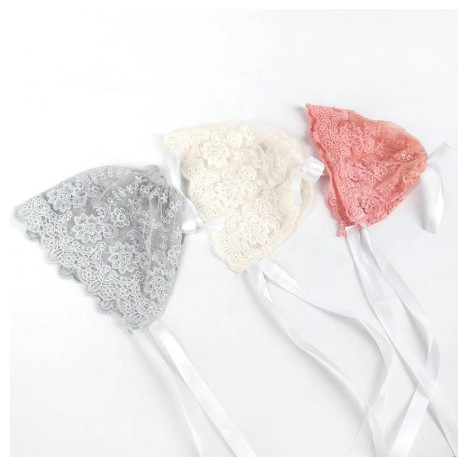 Sf Mũ Trùm Đầu Cotton Phối Ren Hoa Dễ Thương Làm Đạo Cụ Chụp Ảnh Cho Bé