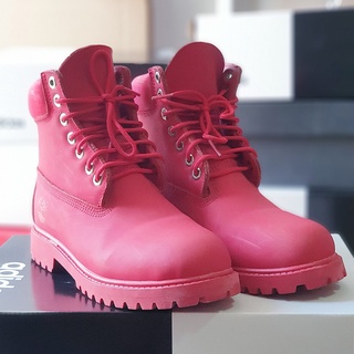 Giày Boot Timberland màu đỏ, size 40-41, real 2hand