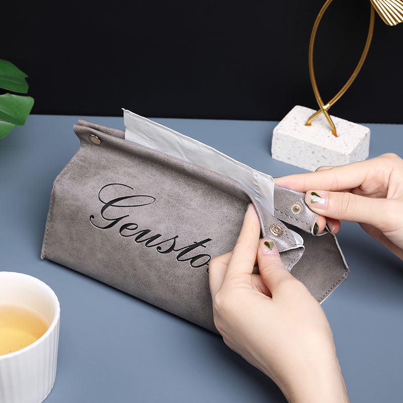 Hộp Đựng Khăn Giấy Giả Da Cao Cấp Phong Cách Bắc Âu