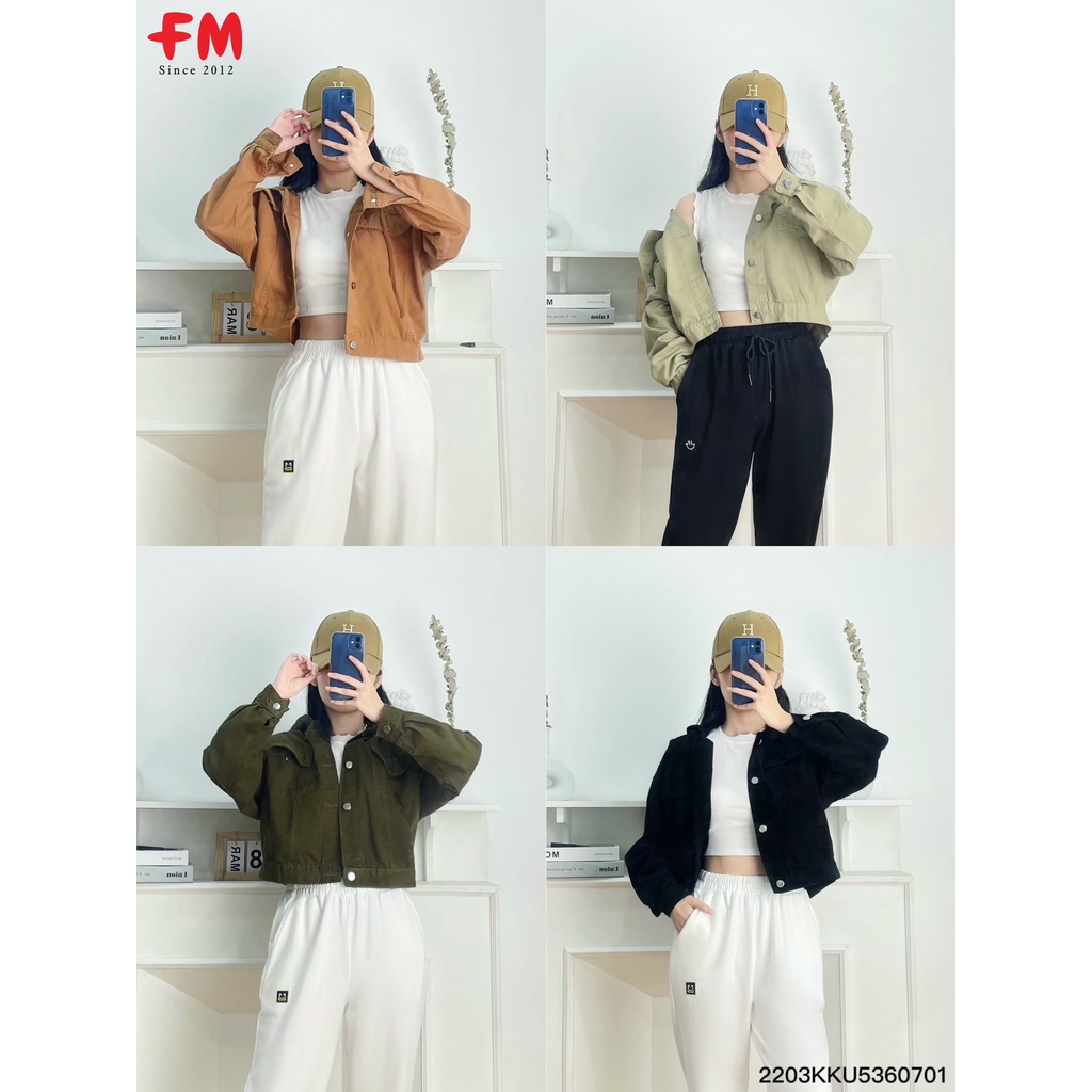Áo khoác kaki nữ FM Style hai túi nắp TAMI cá tính năng động thời trang I Fm Style Online 220307008