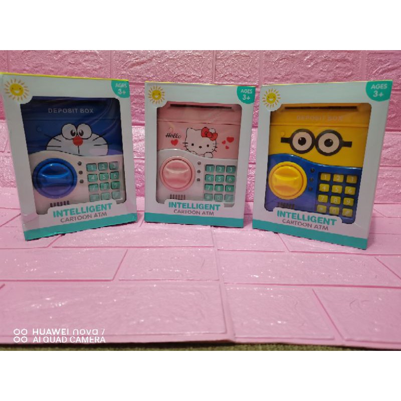 Hộp Đựng Tiền Tiết Kiệm Hình Máy Atm / Mèo Hello Kitty / Doraemon Dễ Thương Cho Bé