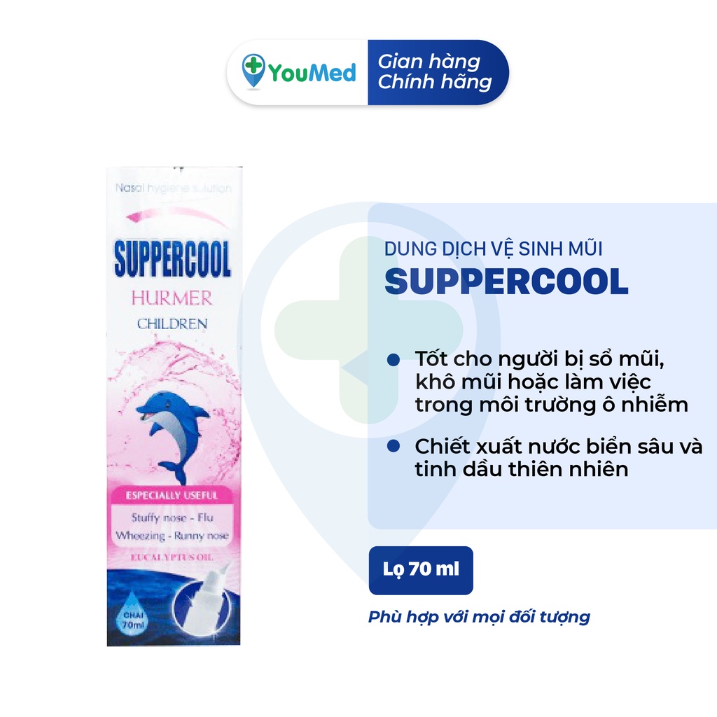 Suppercool - Dung dịch vệ sinh mũi (Người lớn/trẻ em) Lọ 70 ml