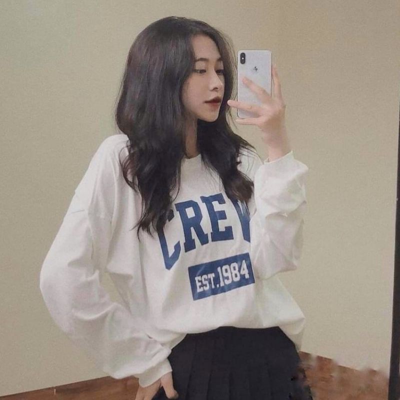 Áo Phông CREW Nhiều Màu Form Rộng Unisex Áo Phông Hot Hit Nam Nữ