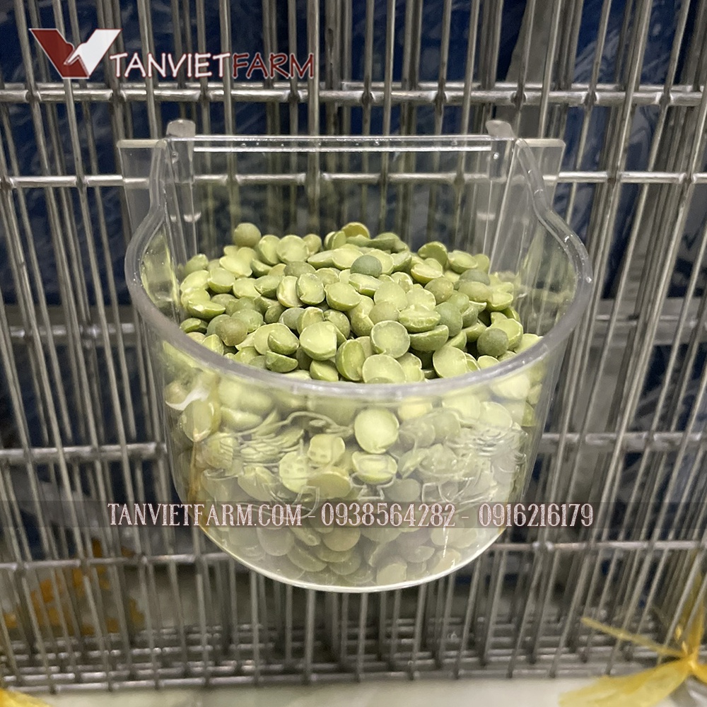 Máng đựng thức ăn nước uống cho chim cảnh, thú cưng bằng nhựa mica có móc treo