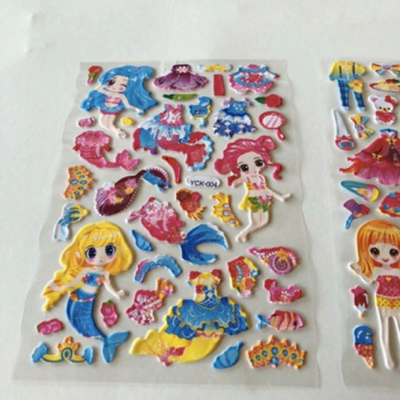 Hình dán nổi 3D thời trang công chúa có nhũ đẹp mắt cho bé ( mẫu ngẫu nhiên DN)