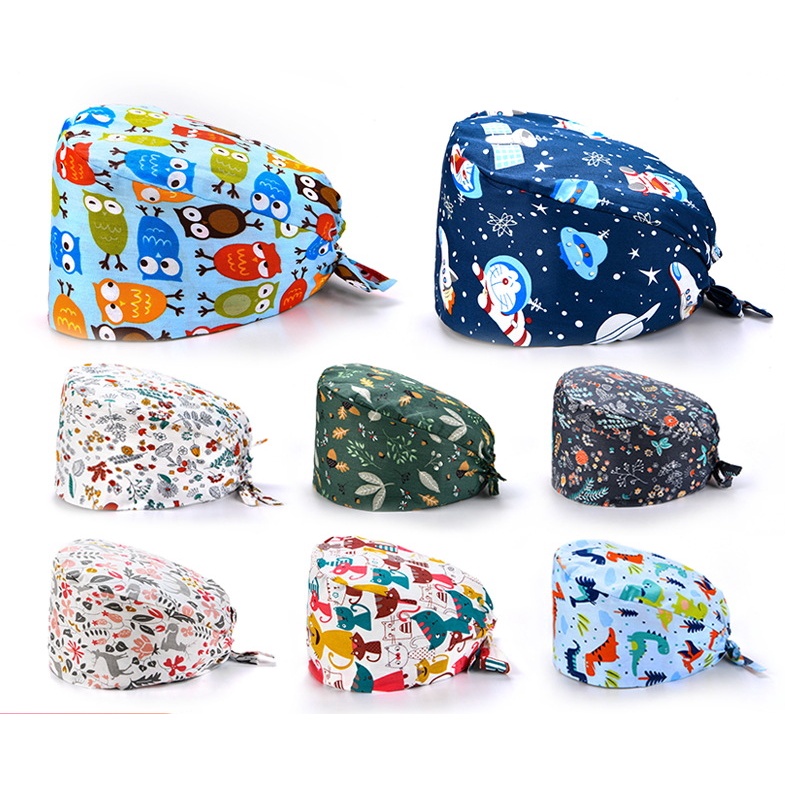 Mũ Bác Sĩ Chất Liệu Cotton Màu Trơn In Họa Tiết Chim Cú Bầu Trời Sao ECG