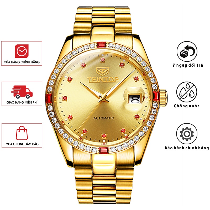 Đồng Hồ Nam TEINTOP T7007-1 Chính Hãng Fullbox BH 12T Chịu Nước 30m Kính Chống Xước Dây Thép Không Gỉ (Máy Cơ Tự Động)