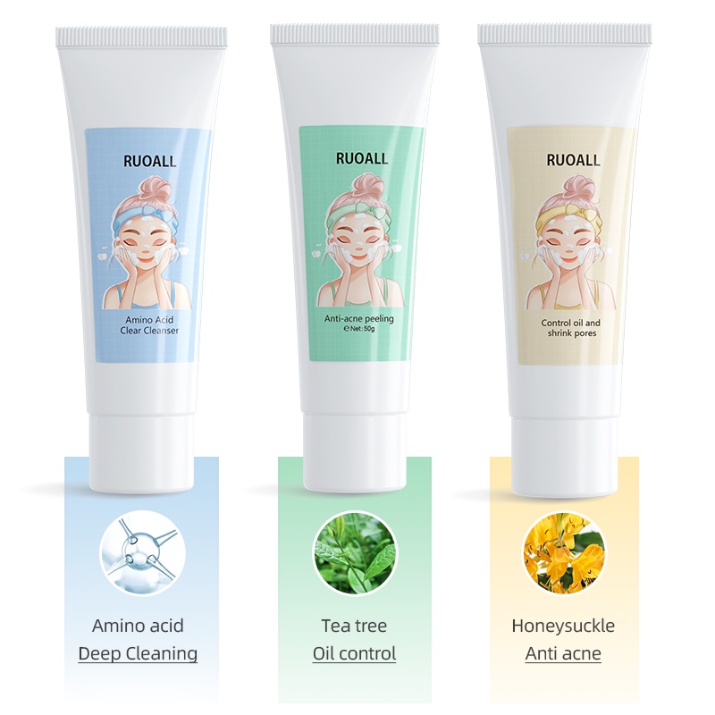 Sữa rửa mặt tạo bọt RUOALL Amino làm sạch da chất lượng cao dung tích 50ml