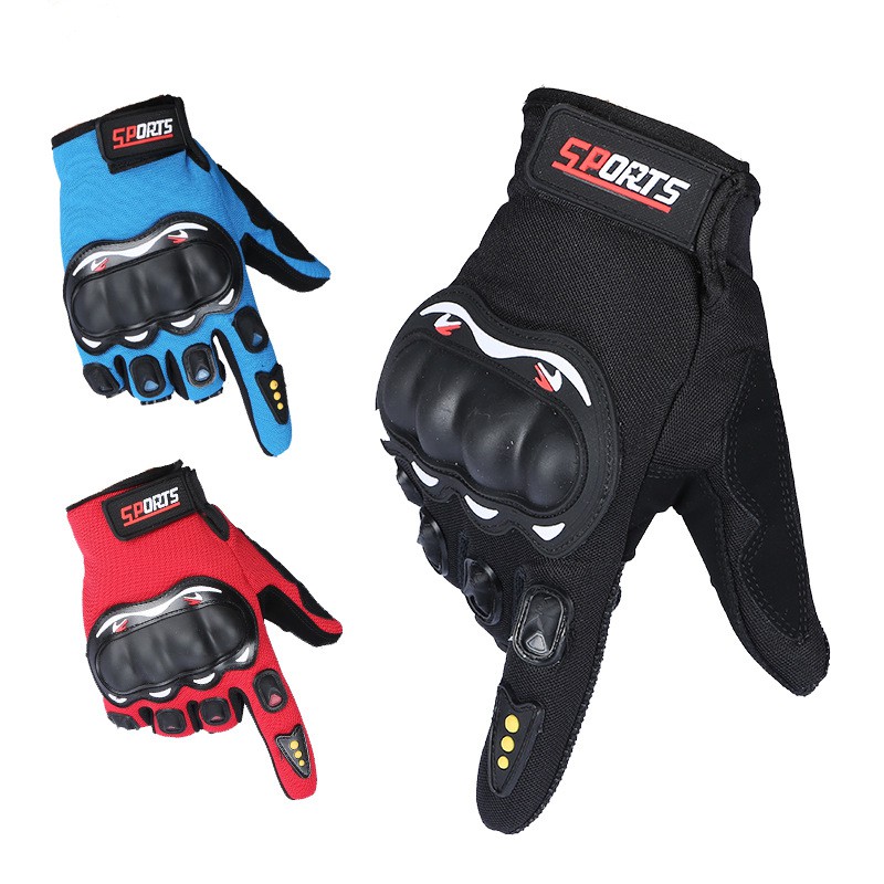 Găng tay phượt Sports cao cấp kín ngón,cụt ngón, găng đi xe máy có gù bảo vệ