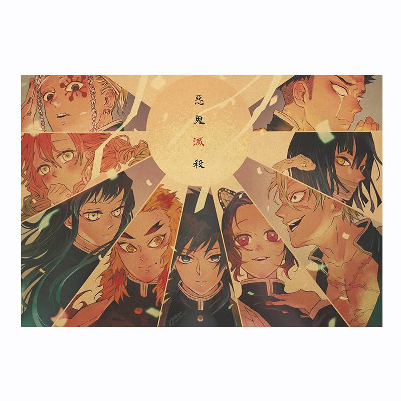 Áp phích treo tường trang trí in hình anime Demon Slayer