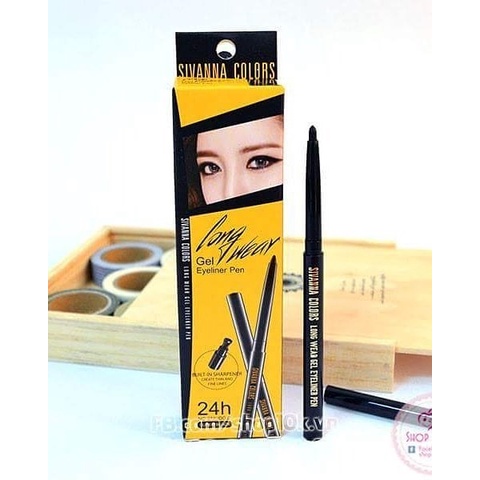 Bút Kẻ Mắt Sivanna Dạng Chì Sáp Có Đầu Chuốt Sivanna Long Wear Gel Eyeliner Pen HF777