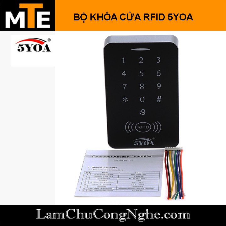 Bộ điều khiển khóa cửa RFID 125KHZ 5YOA tặng kèm 2 thẻ