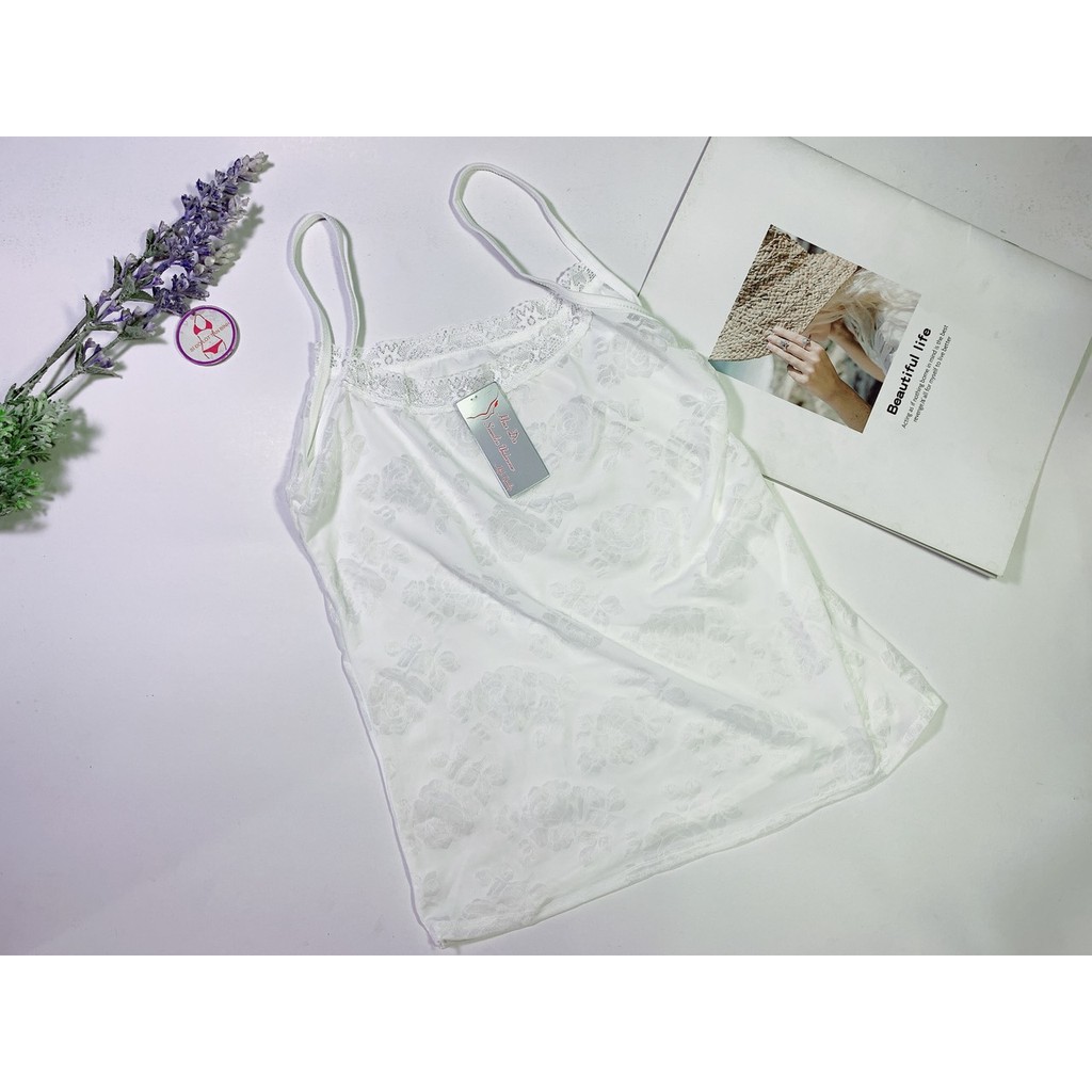 Áo lót áo lá thun lạnh cho học sinh loại dài co giãn thoải mái phối hoa văn size&lt;55kg