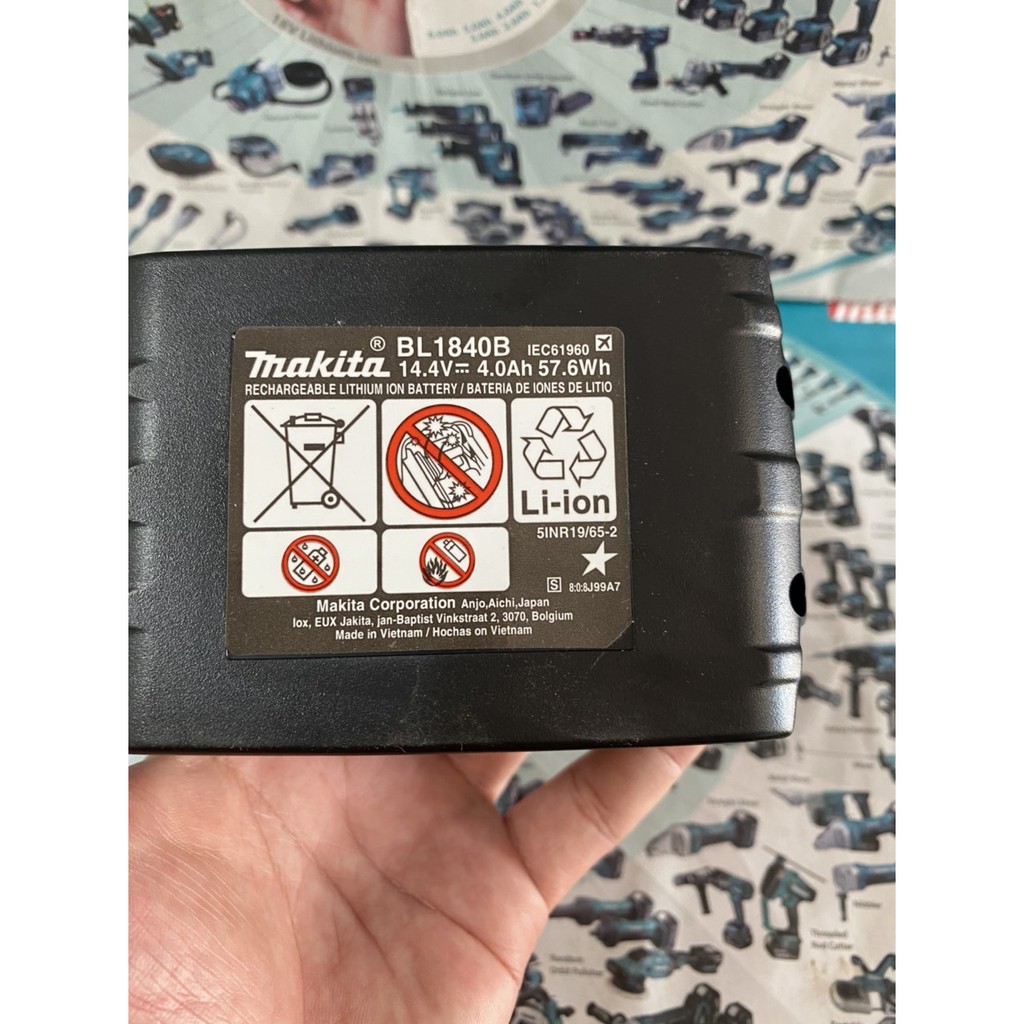 Vỏ Makita in 14.4V 2 hàng sạc Adapter, có tem đáy, nhựa ABS in bền đẹp. BN.