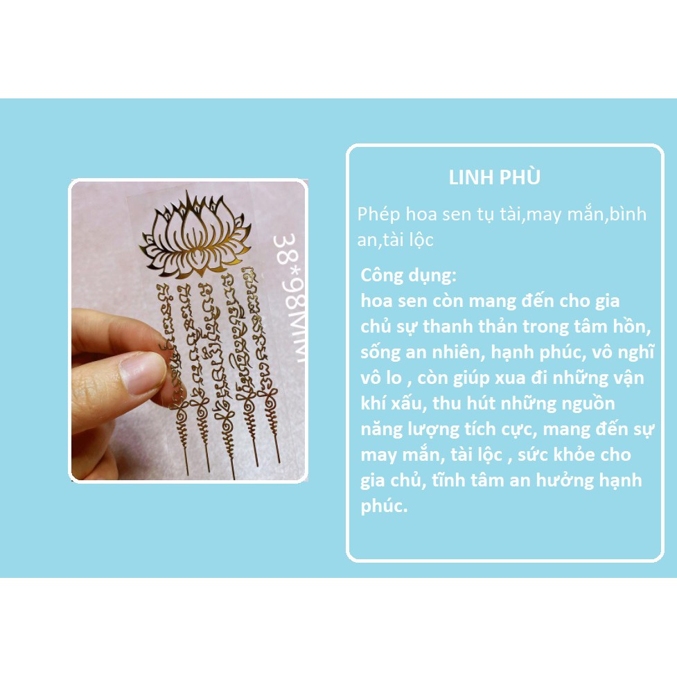 (miếng dán tài lộc) miếng dán hoa sen hút tài lộc thái lan miếng dán điện thoại