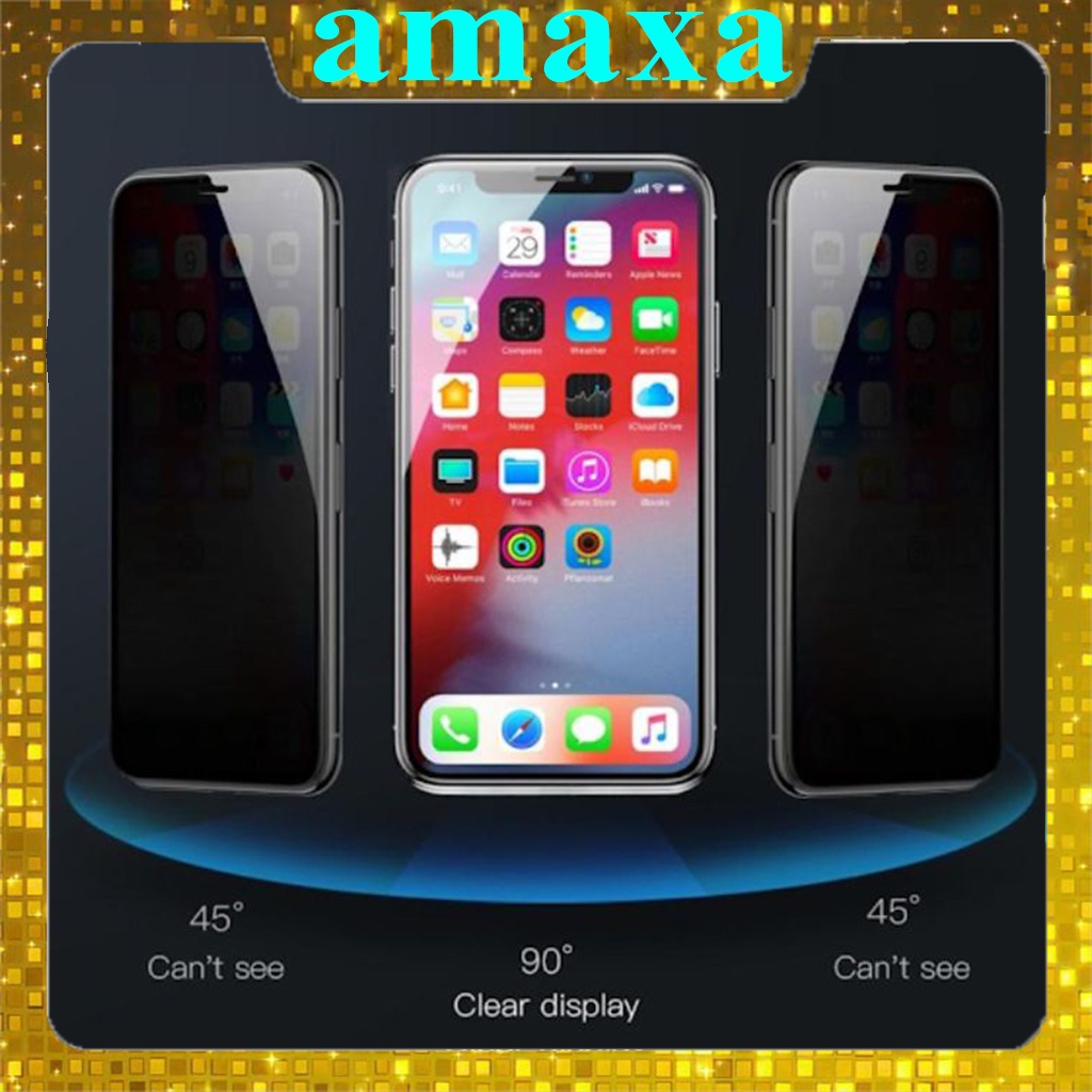 Kính Cường Lực IPhone Chống Nhìn Trộm FULL Dòng Máy từ IPhone 6 Tới Iphone 13 Pro max,(Tặng kèm giấy lau kính) Amaxa