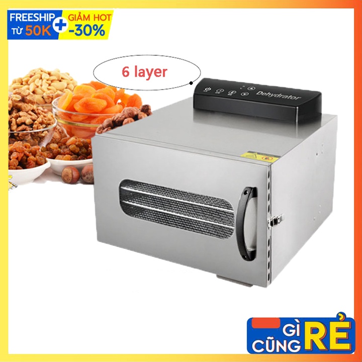 Máy sấy hoa quả thực phẩm công nghiệp mini 6 khay inox