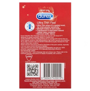 BAO CAO SU SIÊU MỎNG DUREX CỦA ÚC 30 CHIẾC
