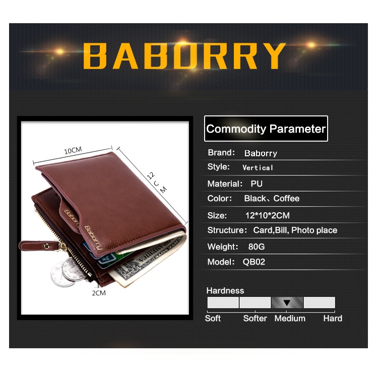 Ví nam Baborry cao cấp hàng nhập mẫu đẹp sang trọng thanh lịch