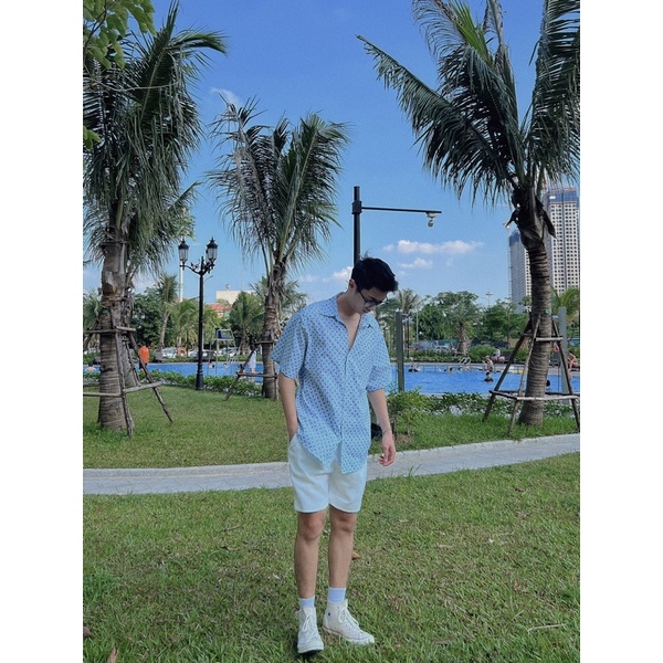 Set sơmi hoạ tiết bandana Ceano + quần short basic Blaziee