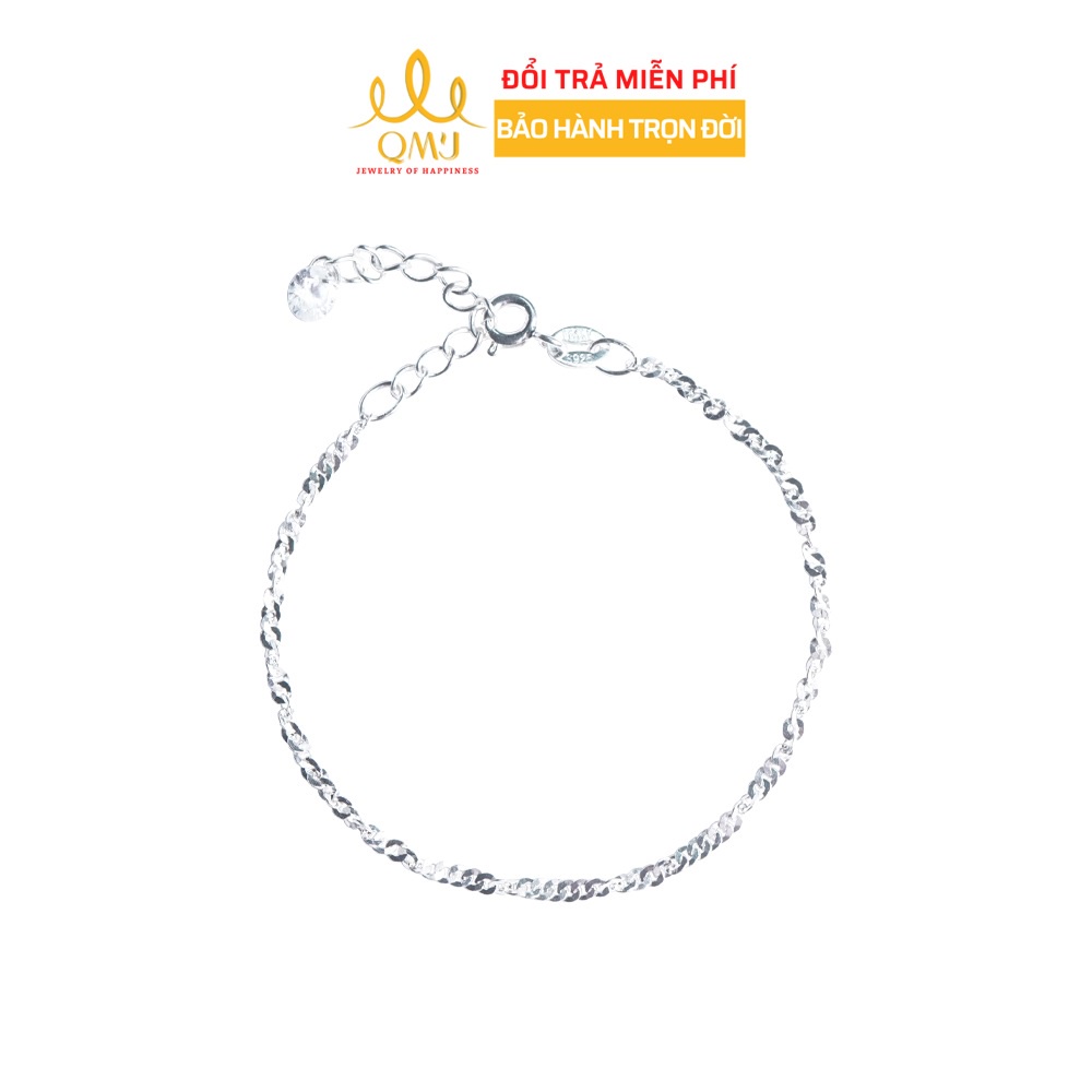 Lắc bạc 925 Gợn sóng o tròn phay cao cấp QMJ - Q753