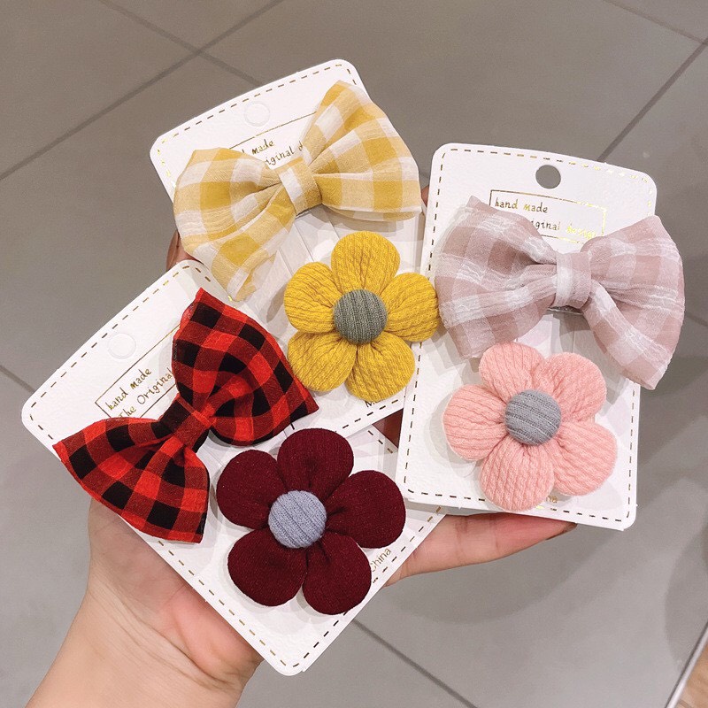 sét 2 kẹp nơ dễ thương cho bé gái