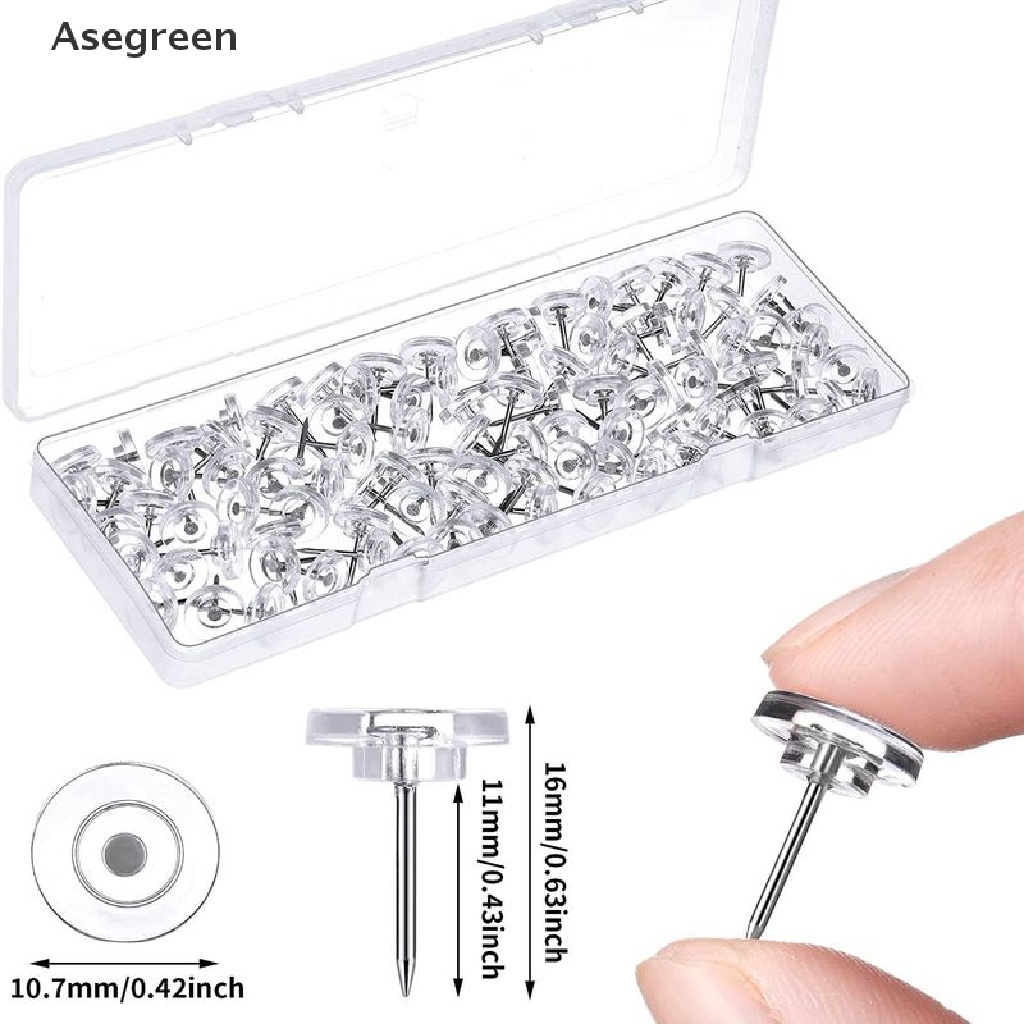 Set 50 Ghim Bản Đồ Trong Suốt Nhiều Kiểu Dáng Dùng Trang Trí