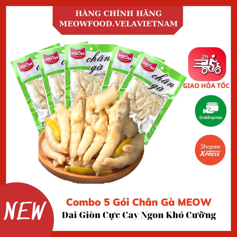 COMBO 5 GÓI Chân Gà Vị chua cay MEOW 90gr thơm ngon an toàn đảm bảo vệ sinh