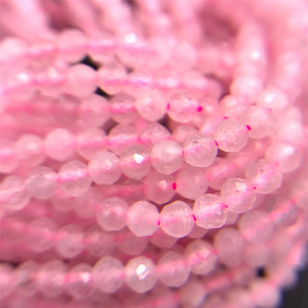 Chuỗi Hạt Đá Pha Lê Hồng Tự Nhiên 2 3 4 mm Kích Thước Nhỏ Dùng Làm Trang Sức diy