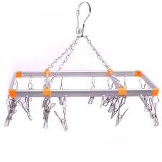 Móc chùm phơi quần áo inox loại 24 kẹp