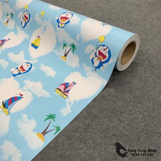 Decal hình doremon - Giấy dán tường có sẵn keo màu doremon