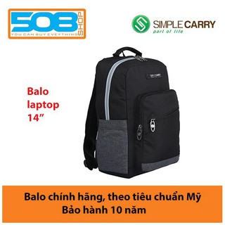 Balo Laptop SimpleCarry Issac3 (Đen xám) cho laptop 14" – Bảo hành chính hãng 10 năm