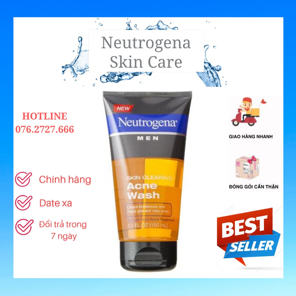 Sữa Rửa Mặt Cho Nam Neutrogena Men Skin Clearing Acne Wash (150ml)