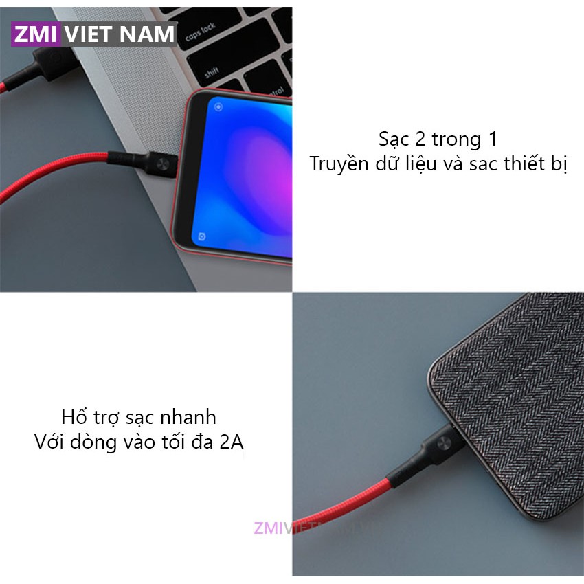 Dây Cáp Micro USB ZMI AL603 Bọc Vải Dù Siêu Bền Dài 1m | Bảo Hành 18 Tháng