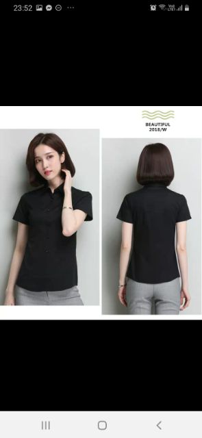 Áo sơ mi ngắn màu đen cao cấp | BigBuy360 - bigbuy360.vn