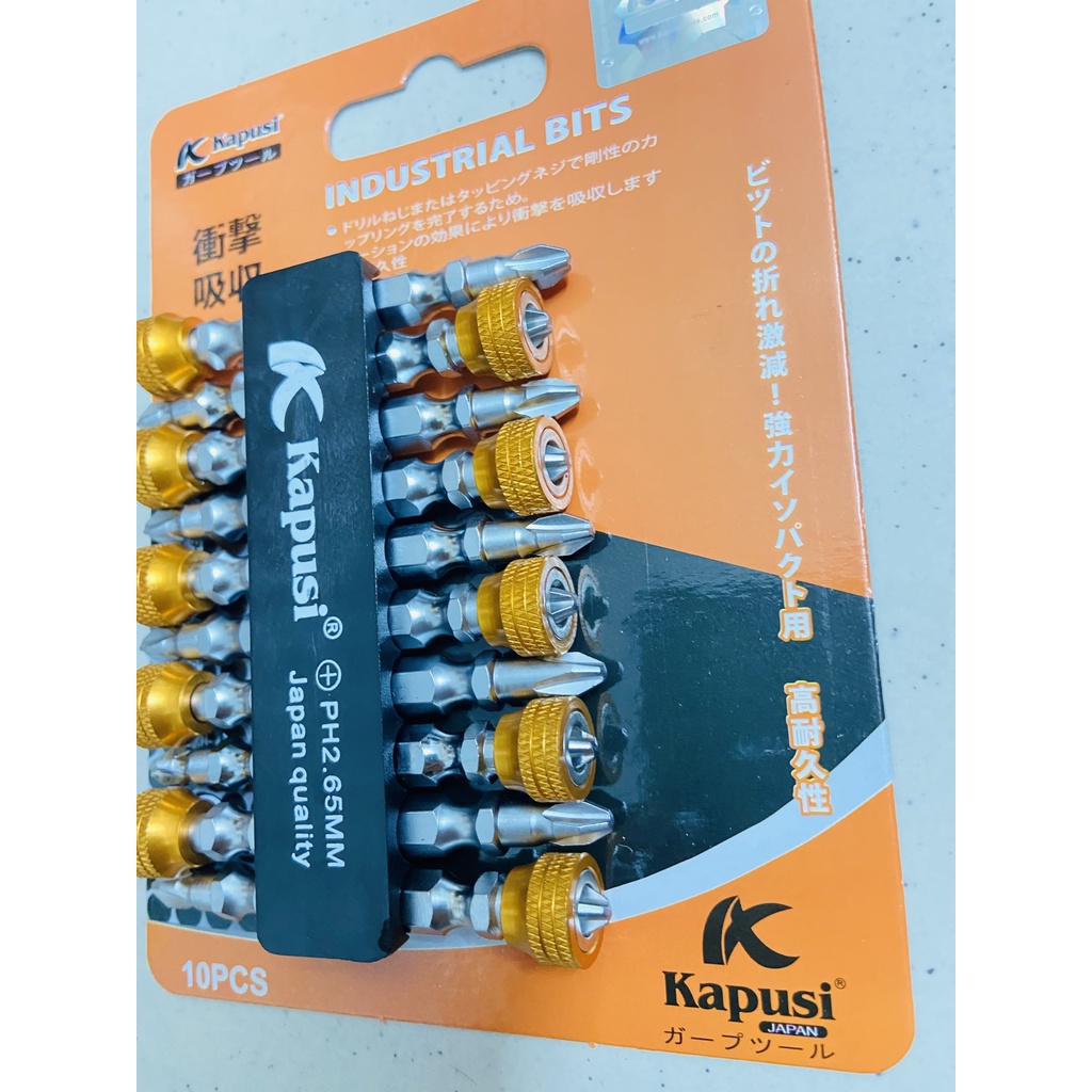 MŨI VÍT 2 ĐẦU PH2X65MM KÈM ĐẦU NAM CHÂM TỐT- MŨI VÍT 2 ĐẦU KÈM ĐẦU TỚI HẠN TỪ TÍNH KAPUSI