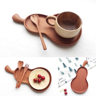 Khay gỗ hình hồ lô đựng bánh, uống trà, decor