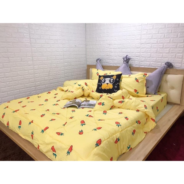 Bộ chăn phao ga gối cà rốt cotton