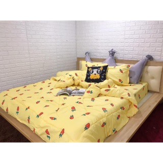 Bộ chăn phao ga gối cà rốt cotton