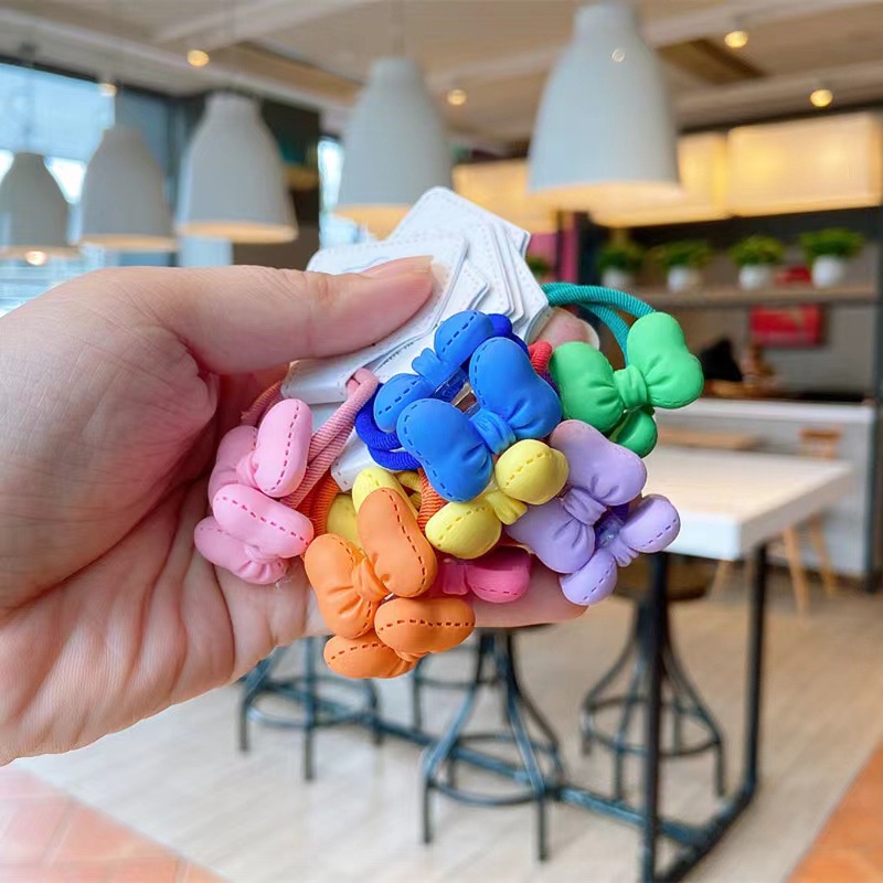 Dây Cột Tóc Cao Su Thắt Nơ Nhiều Màu Phong Cách Hàn Quốc Dễ Thương