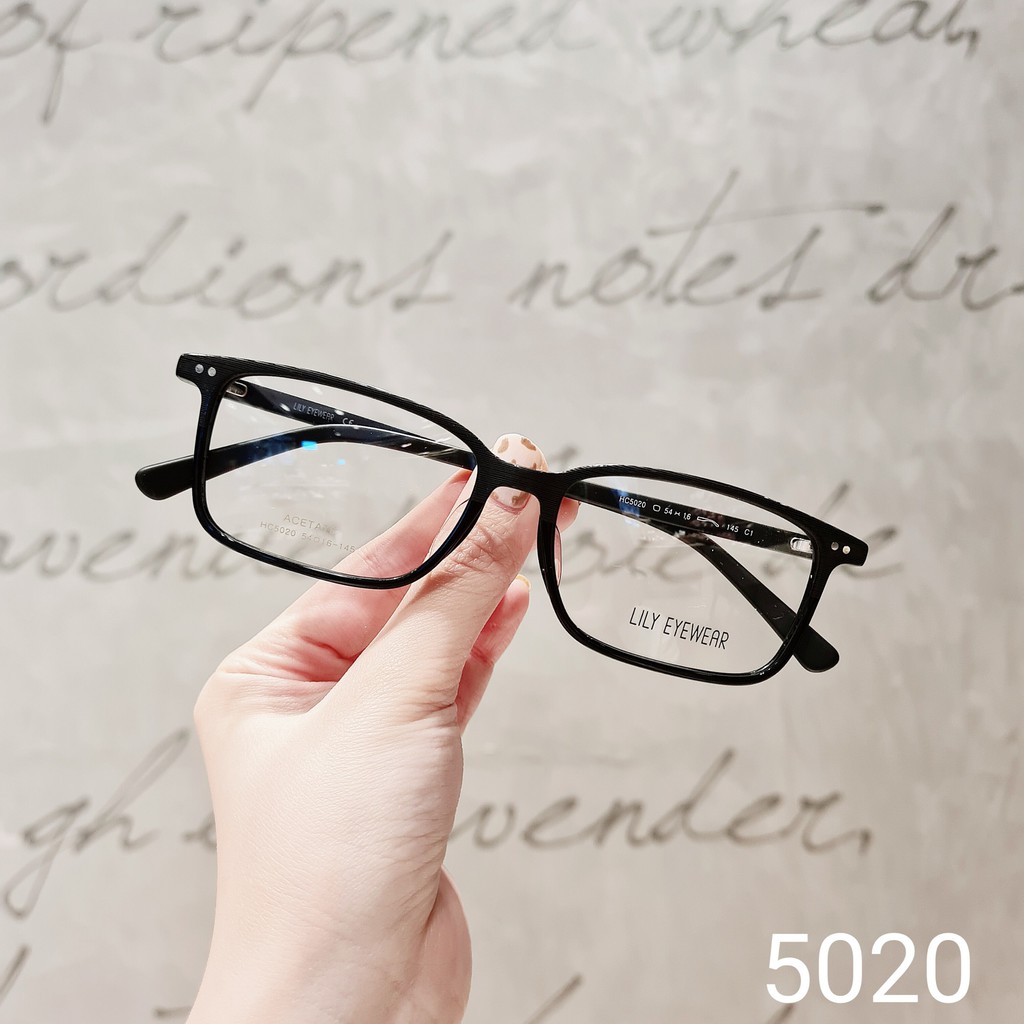 Gọng kính cận nam nữ mắt vuông Lilyeyewear chất liệu kim loại, màu sắc basic dễ đeo - 5020