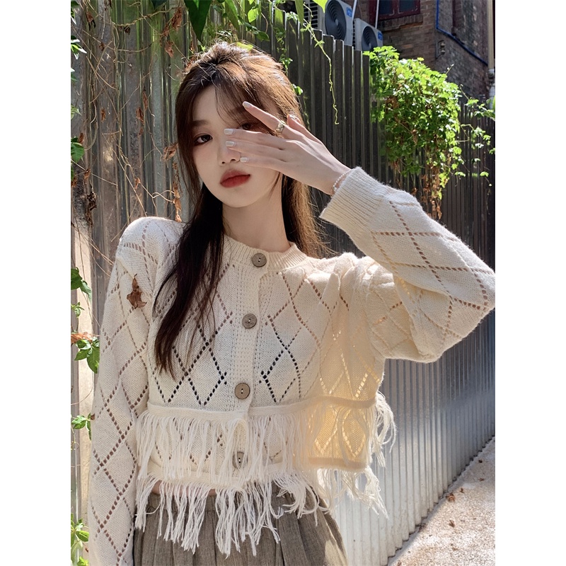 Áo Khoác cardigan Thiết Kế Viền Rỗng Thời Trang