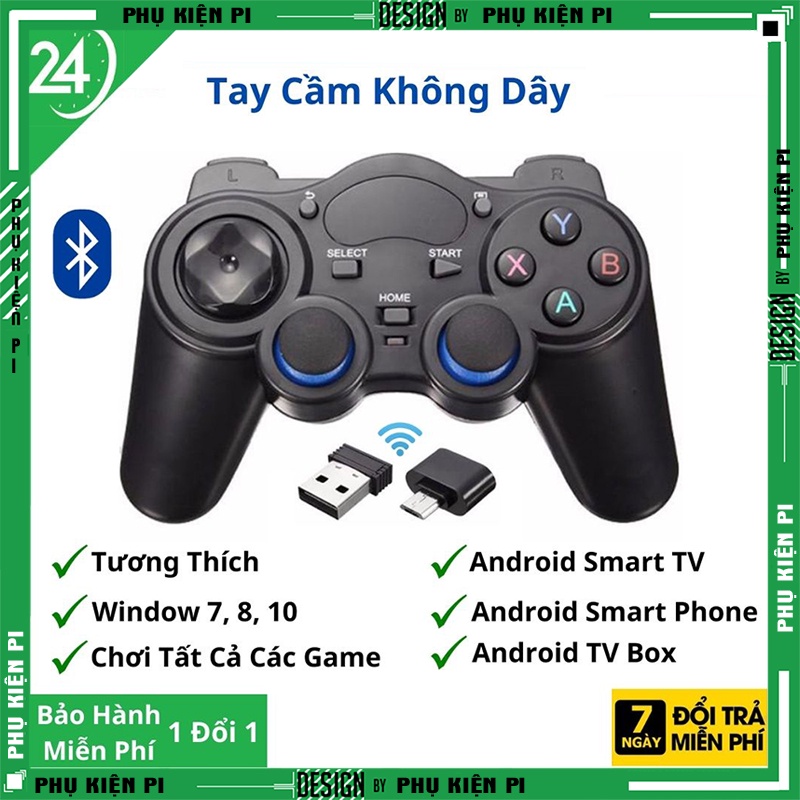 Tay cầm chơi game PC Lairpodtop Điện Thoại TV Android TV Box Tay cầm chơi game không dây USB Bluetooth 2.4G