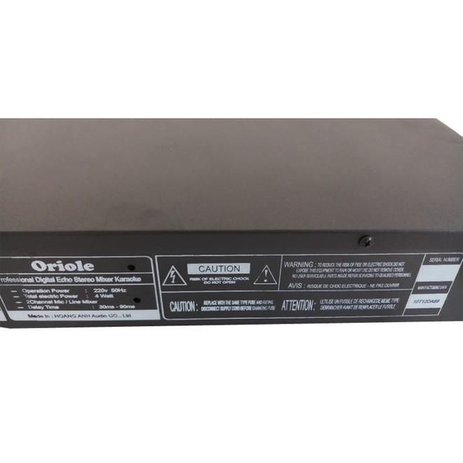 Vang karaoke oriole K206 - vang số chỉnh cơ karaoke - KA.vangso.oriole.k206