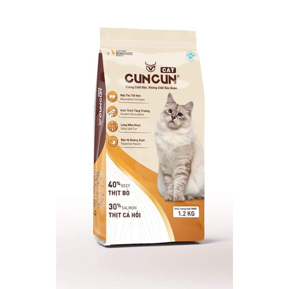 Hạt Mèo CunCun Cat 1.2Kg Thức ăn hạt khô cho mèo