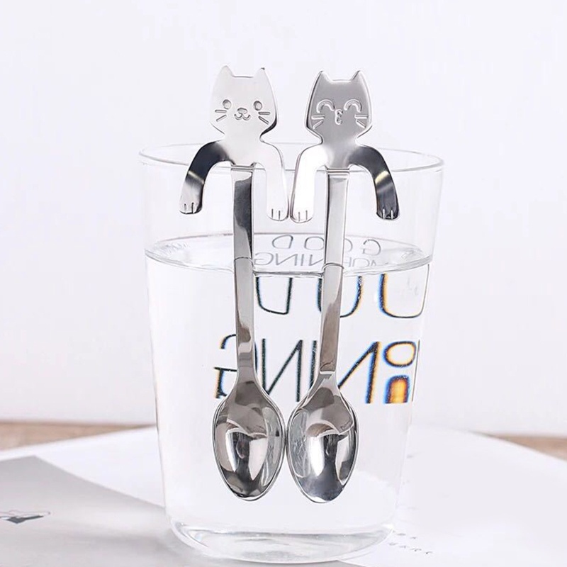 Muỗng Cà Phê Inox Hình Mèo Dễ Thương