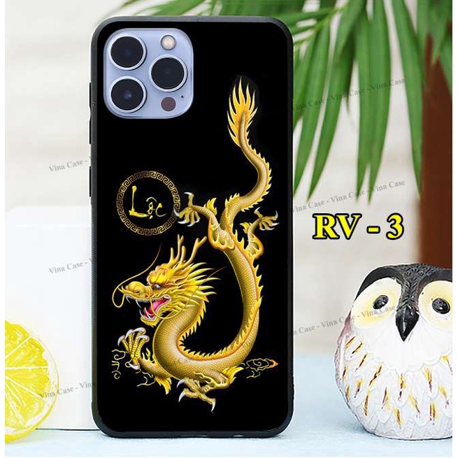 Ốp lưng kính cho dòng máy iPhone 11 Series - iPhone 12 Series - iPhone 13 - iPhone 13 Pro Max in Rồng Vàng 3D