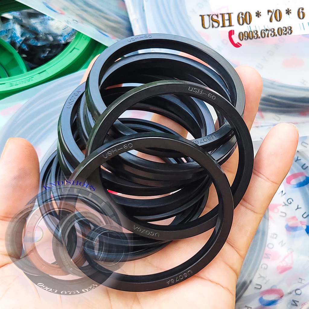 Gioăng phớt thủy lực USH 60*70*6, phớt chắn dầu thủy lực chuyên cho máy đào, máy xúc, cẩu và xe nâng | KND Shops