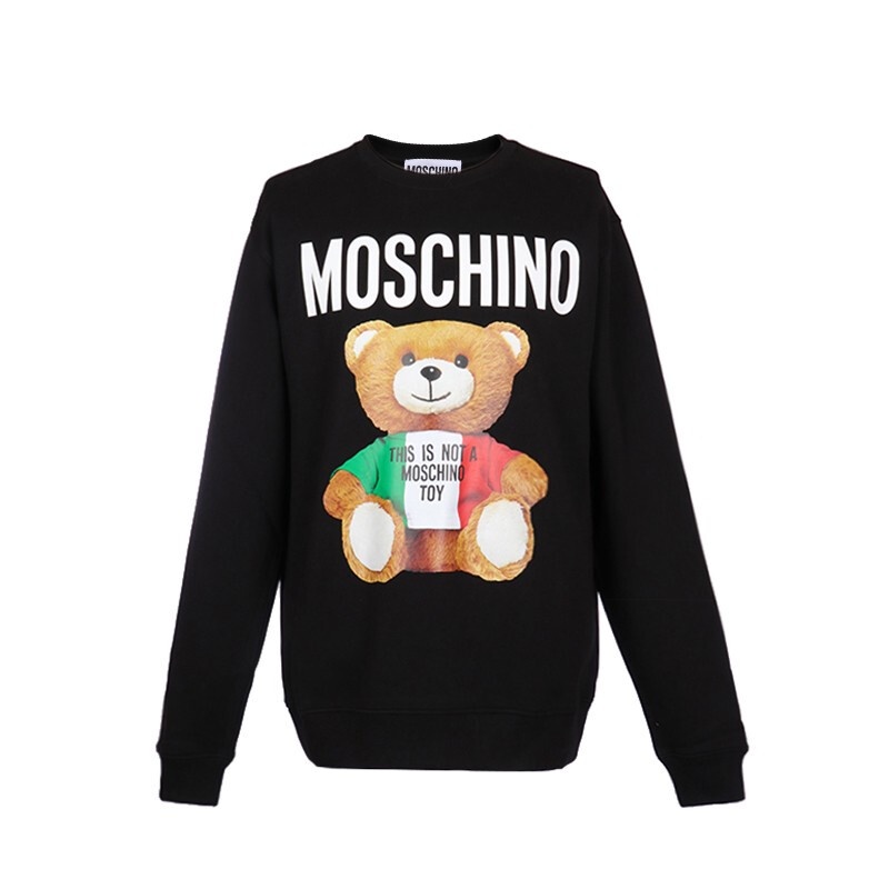 Moschino Áo Nỉ Dài Tay Cổ Tròn Chất Liệu cotton In Hình Gấu Thời Trang Dành Cho Nam